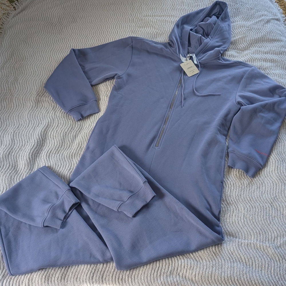 Fabletics Light Purple/Lavander Zip-Up Jumpsuit Oversized